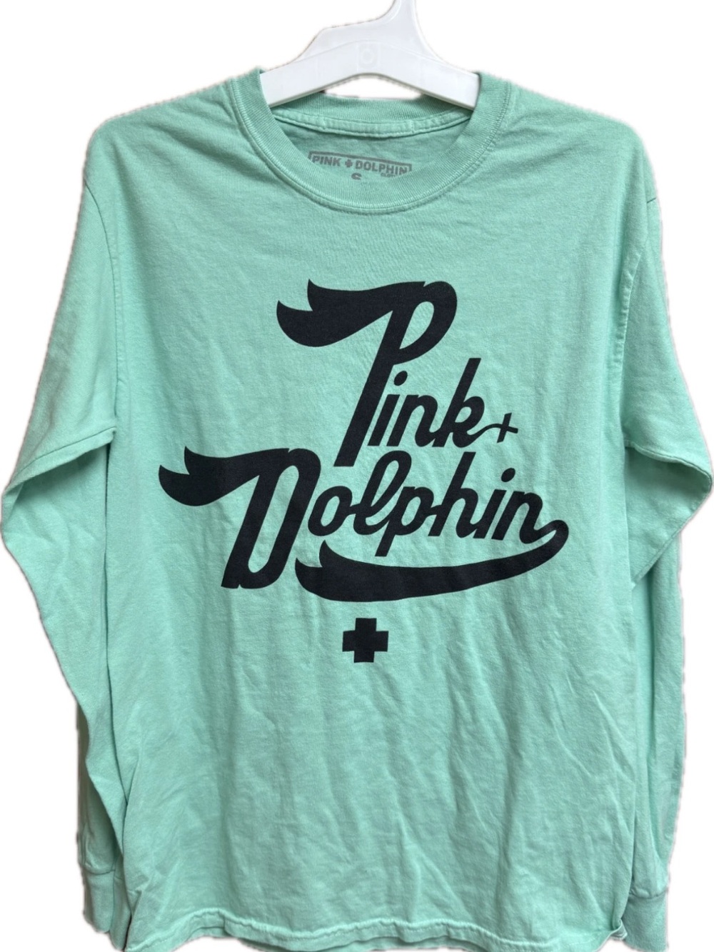 Pink Dolphin Mint Green Graphic Long Sleeve Tee